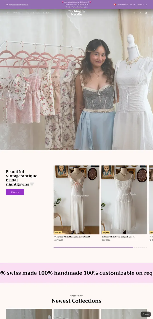 Onlineshop von Clothing by Natalie
